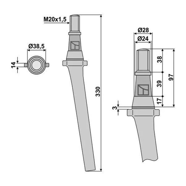 Klin roto drljače Feraboli LB6 L-330, kat. br. 6035 — PlugekS
