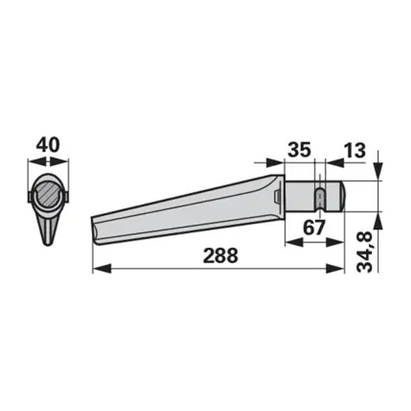 Klin roto drljače Krone 288x67x34.8x13, kat. br. 6038 — PlugekS
