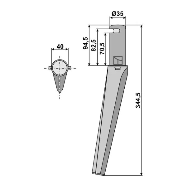 Klin roto drljače Krone 350/95/34 LB/40, kat. br. 6040 — PlugekS