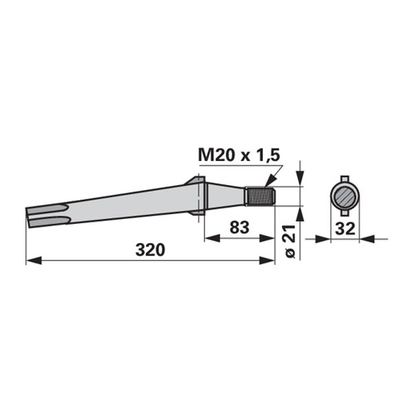 Klin roto drljače Rotoitalia 320/85/34/K21-33/m20x1.5, kat. br. 6056 — PlugekS