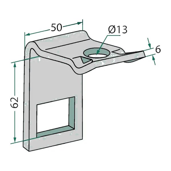 Držač S-opruge dupli 32x12 okvir 40x40, kat. br. 6243 — PlugekS
