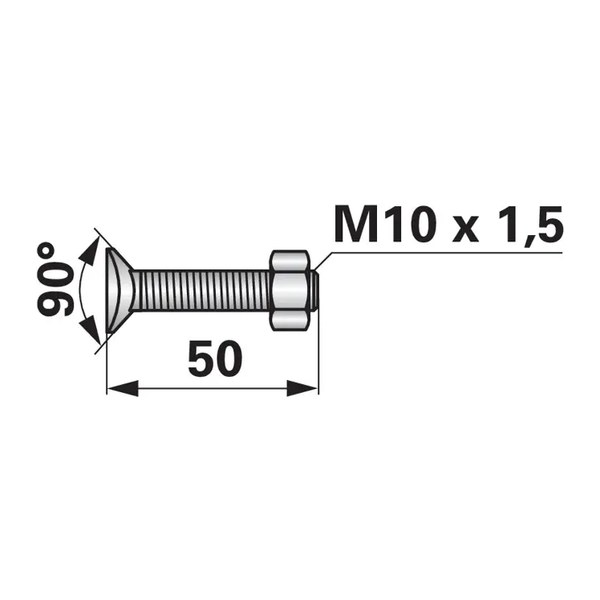 Zavrtanj M10x50 S-opruge, kat. br. 6255 — PlugekS